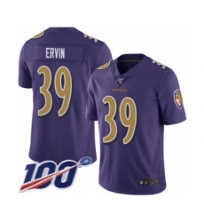 Men's Baltimore Ravens #43 Justice Hill Black Alternate Vapor Untouchable Limited Player 100th Season Football Jersey