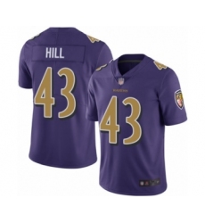 Youth Baltimore Ravens #43 Justice Hill Limited Purple Rush Vapor Untouchable Football Jersey