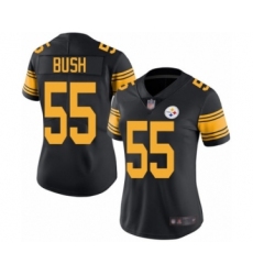 Women's Pittsburgh Steelers #55 Devin Bush Limited Black Rush Vapor Untouchable Football Jersey