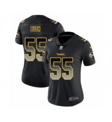 Women's Pittsburgh Steelers #55 Devin Bush Limited Black Smoke Fashion Football Jersey