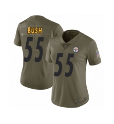 Women's Pittsburgh Steelers #55 Devin Bush Limited Olive 2017 Salute to Service Football Jersey