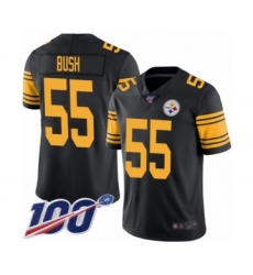 Youth Pittsburgh Steelers #55 Devin Bush Limited Black Rush Vapor Untouchable 100th Season Football Jersey