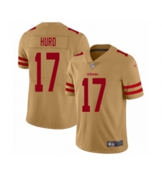 Men's San Francisco 49ers #17 Jalen Hurd Limited Gold Inverted Legend Football Jersey