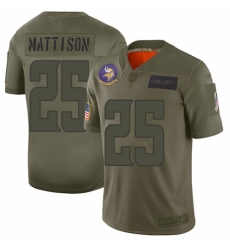 Youth Minnesota Vikings #25 Alexander Mattison Limited Camo 2019 Salute to Service Football Jersey