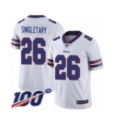 Men's Buffalo Bills #26 Devin Singletary White Vapor Untouchable Limited Player 100th Season Football Jersey