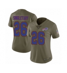 Women's Buffalo Bills #26 Devin Singletary Limited Olive 2017 Salute to Service Football Jersey