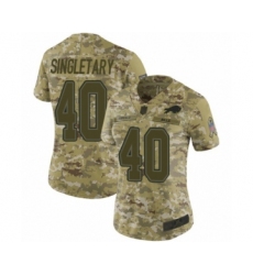 Women's Buffalo Bills #40 Devin Singletary Limited Camo 2018 Salute to Service Football Jersey