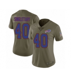 Women's Buffalo Bills #40 Devin Singletary Limited Olive 2017 Salute to Service Football Jersey