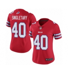 Women's Buffalo Bills #40 Devin Singletary Limited Red Rush Vapor Untouchable Football Jersey