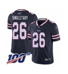 Youth Buffalo Bills #26 Devin Singletary Limited Navy Blue Inverted Legend 100th Season Football Jersey