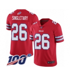 Youth Buffalo Bills #26 Devin Singletary Limited Red Rush Vapor Untouchable 100th Season Football Jersey