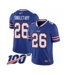 Youth Buffalo Bills #26 Devin Singletary Royal Blue Team Color Vapor Untouchable Limited Player 100th Season Football Jersey