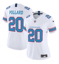 Women's Tennessee Titans #20 Tony Pollard White 2026 F.U.S.E. Vapor Limited Stitched Football Jersey(Run Small)