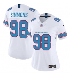 Women's Tennessee Titans #98 Cameron Ward White 2026 F.U.S.E. Vapor Limited Stitched Football Jersey(Run Small)