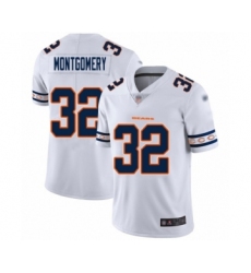Men's Chicago Bears #32 David Montgomery White Team Logo Fashion Limited Football Jersey