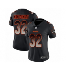 Women's Chicago Bears #32 David Montgomery Limited Black Smoke Fashion Football Jersey
