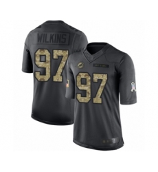Men's Miami Dolphins #97 Christian Wilkins Limited Black 2016 Salute to Service Football Jersey