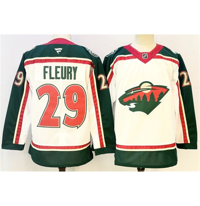 Men's Minnesota Wild #29 Marc-Andre Fleury White 2025 25th Anniversary Stitched Hockey Jersey