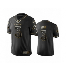 Men's Denver Broncos #3 Drew Lock Black Golden Edition Limited Football Jersey
