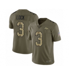 Youth Denver Broncos #3 Drew Lock Limited Olive Camo 2017 Salute to Service Football Jersey