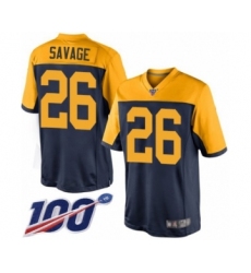 Men's Green Bay Packers #26 Darnell Savage Jr. Limited Navy Blue Alternate 100th Season Football Jersey
