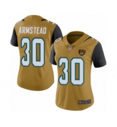 Women's Jacksonville Jaguars #30 Ryquell Armstead Limited Gold Rush Vapor Untouchable Football Jersey