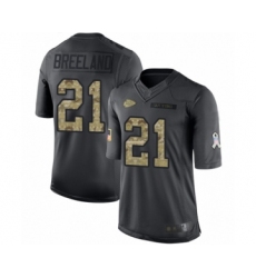 Men's Kansas City Chiefs #21 Bashaud Breeland Limited Black 2016 Salute to Service Football Jersey