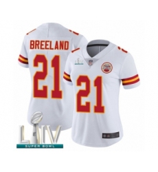 Women's Kansas City Chiefs #21 Bashaud Breeland White Vapor Untouchable Limited Player Super Bowl LIV Bound Football Jersey