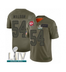 Men's Kansas City Chiefs #54 Damien Wilson Limited Olive 2019 Salute to Service Super Bowl LIV Bound Football Jersey