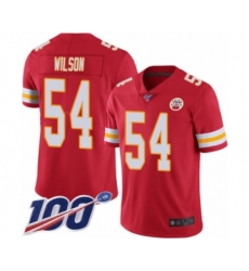 Men's Kansas City Chiefs #54 Damien Wilson Red Team Color Vapor Untouchable Limited Player 100th Season Football Jersey