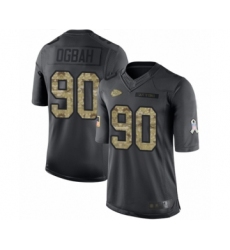 Men's Kansas City Chiefs #90 Emmanuel Ogbah Limited Black 2016 Salute to Service Football Jersey