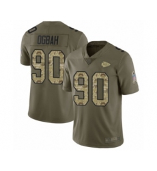 Youth Kansas City Chiefs #90 Emmanuel Ogbah Limited Olive Camo 2017 Salute to Service Football Jersey