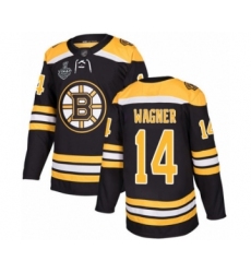 Men's Boston Bruins #14 Chris Wagner Authentic Black Home 2019 Stanley Cup Final Bound Hockey Jersey