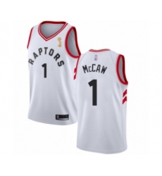 Youth Toronto Raptors #1 Patrick McCaw Swingman White 2019 Basketball Finals Champions Jersey - Association Edition