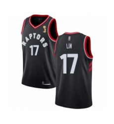 Women's Toronto Raptors #17 Jeremy Lin Swingman Black 2019 Basketball Finals Champions Jersey Statement Edition