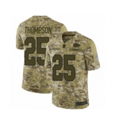 Youth Kansas City Chiefs #25 Darwin Thompson Limited Camo 2018 Salute to Service Football Jersey