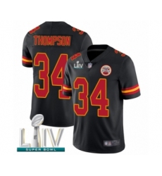 Youth Kansas City Chiefs #34 Darwin Thompson Limited Black Rush Vapor Untouchable Super Bowl LIV Bound Football Jersey