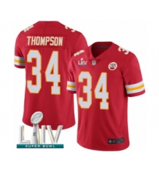 Youth Kansas City Chiefs #34 Darwin Thompson Red Team Color Vapor Untouchable Limited Player Super Bowl LIV Bound Football Jersey