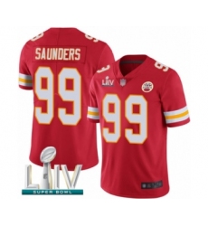 Men's Kansas City Chiefs #99 Khalen Saunders Red Team Color Vapor Untouchable Limited Player Super Bowl LIV Bound Football Jersey