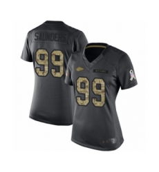 Women's Kansas City Chiefs #99 Khalen Saunders Limited Black 2016 Salute to Service Football Jersey