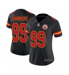 Women's Kansas City Chiefs #99 Khalen Saunders Limited Black Rush Vapor Untouchable Football Jersey