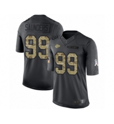 Youth Kansas City Chiefs #99 Khalen Saunders Limited Black 2016 Salute to Service Football Jersey