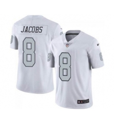 Men's Las Vegas Raiders #8 Josh Jacobs White Color Rush Limited Stitched Jersey