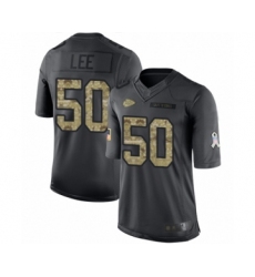 Men's Kansas City Chiefs #50 Darron Lee Limited Black 2016 Salute to Service Football Jersey