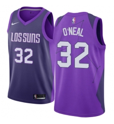 Men's Nike Phoenix Suns #32 Shaquille O'Neal Authentic Purple NBA Jersey - City Edition