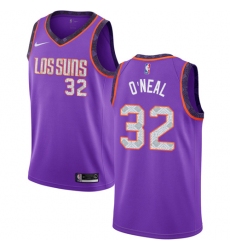 Men's Nike Phoenix Suns #32 Shaquille O'Neal Swingman Purple NBA Jersey - 2018 19 City Edition