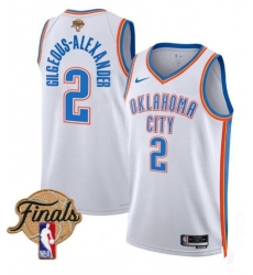 Men's Oklahoma City Thunder #2 Shai Gilgeous-Alexander White 2025 Finals Association Edition Stitched Basketball Jersey