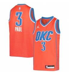 Youth Oklahoma City Thunder #3 Chris Paul Jordan Brand Orange 2020-21 Swingman Jersey