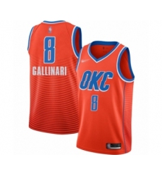 Men's Oklahoma City Thunder #8 Danilo Gallinari Authentic Orange Finished Basketball Jersey - Statement Edition