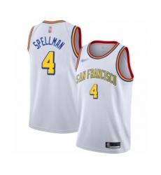Men's Golden State Warriors #4 Omari Spellman Authentic White Hardwood Classics Basketball Jersey - San Francisco Classic Edition